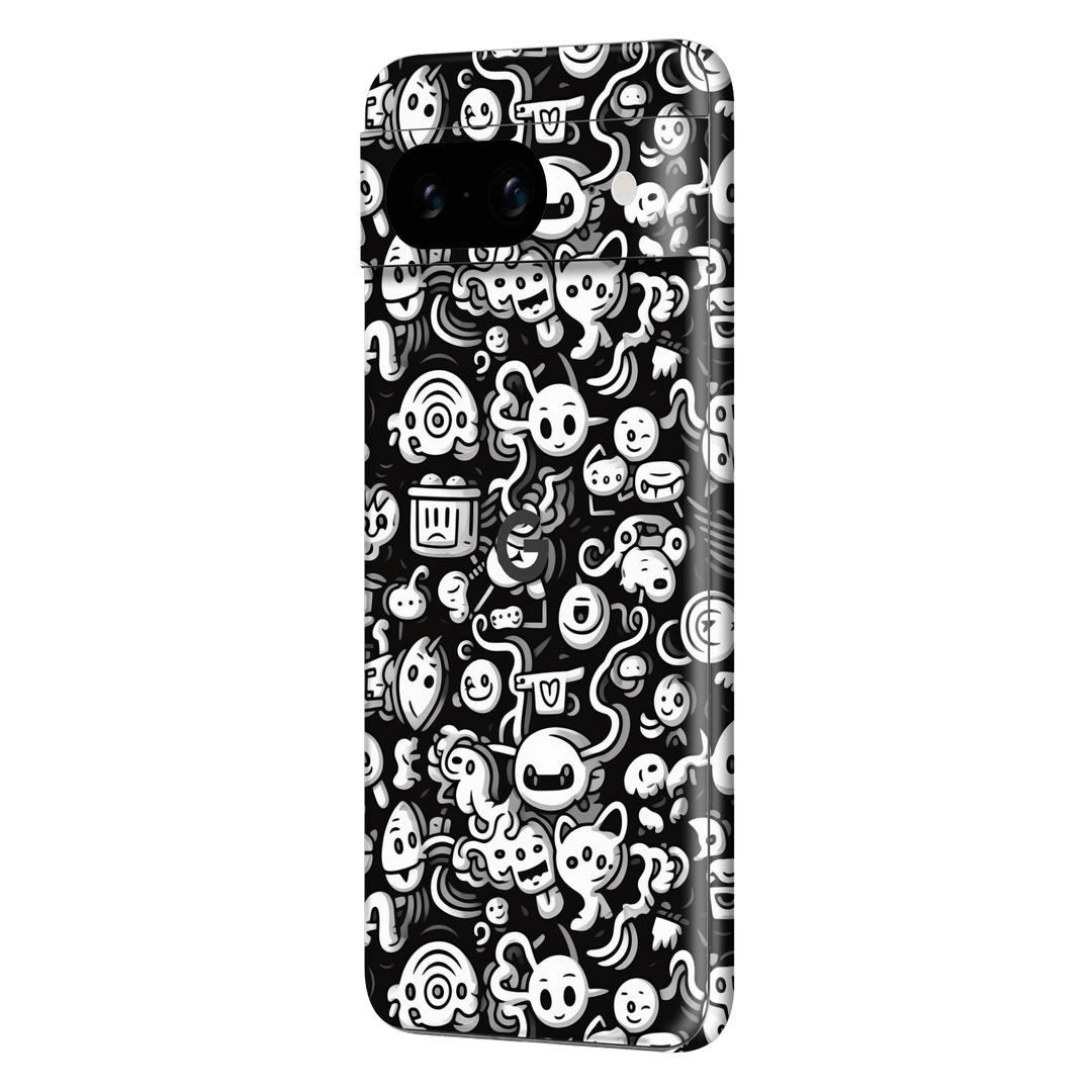 Pixel 8 Print Printed Custom SIGNATURE Pictogram Party Monochrome Black and White Icons Faces Skin Wrap Sticker Decal Cover Protector by QSKINZ | qskinnz.com