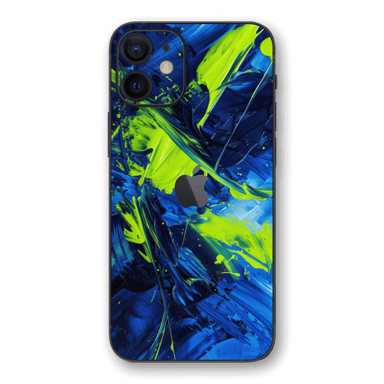 iPhone 12 mini Print Printed Custom SIGNATURE Glowquatic Neon Yellow Green Blue Skin Wrap Sticker Decal Cover Protector by QSKINZ | qskinnz.com
