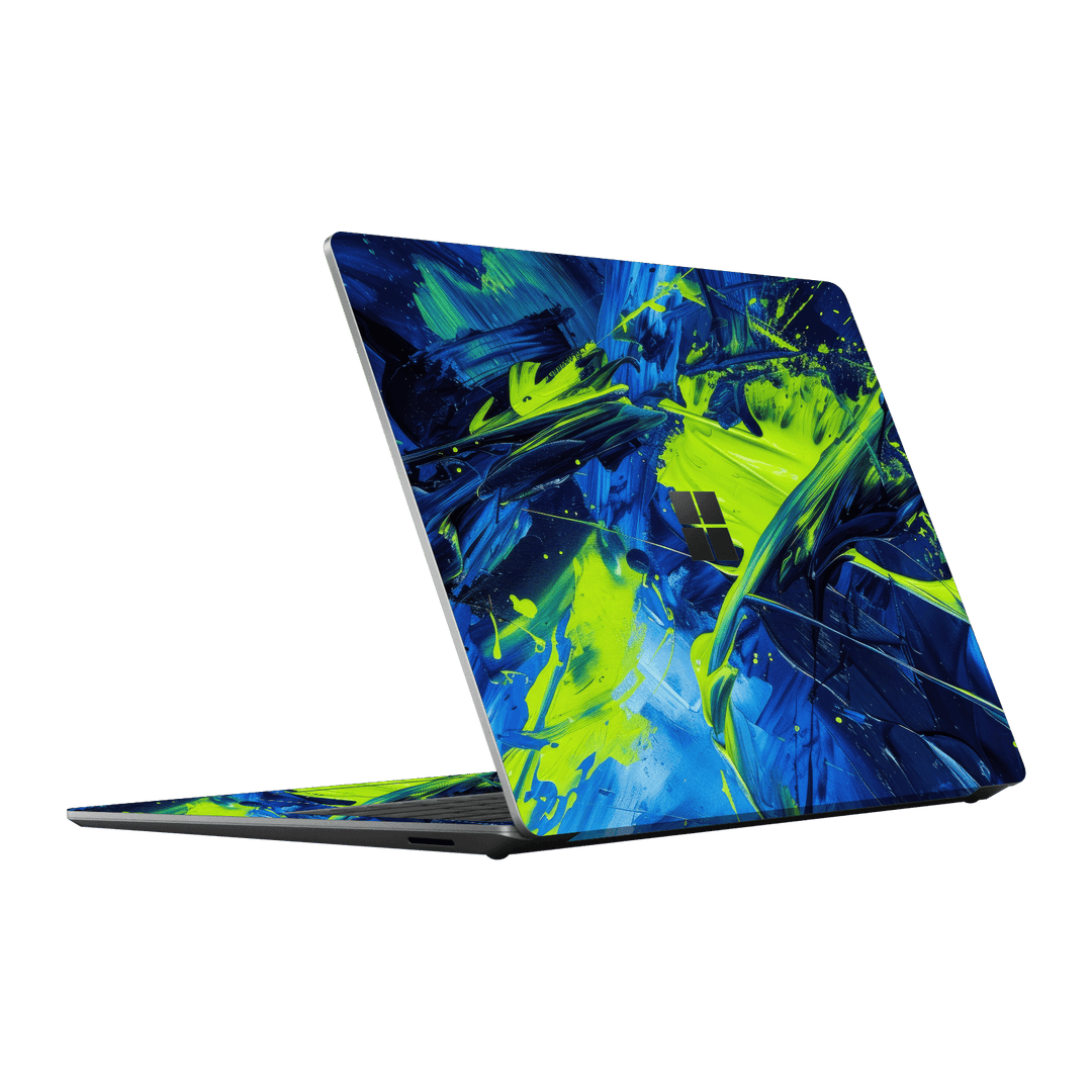 Surface Laptop 5, 13.5” Print Printed Custom SIGNATURE Glowquatic Neon Yellow Green Blue Skin Wrap Sticker Decal Cover Protector by QSKINZ | qskinnz.com