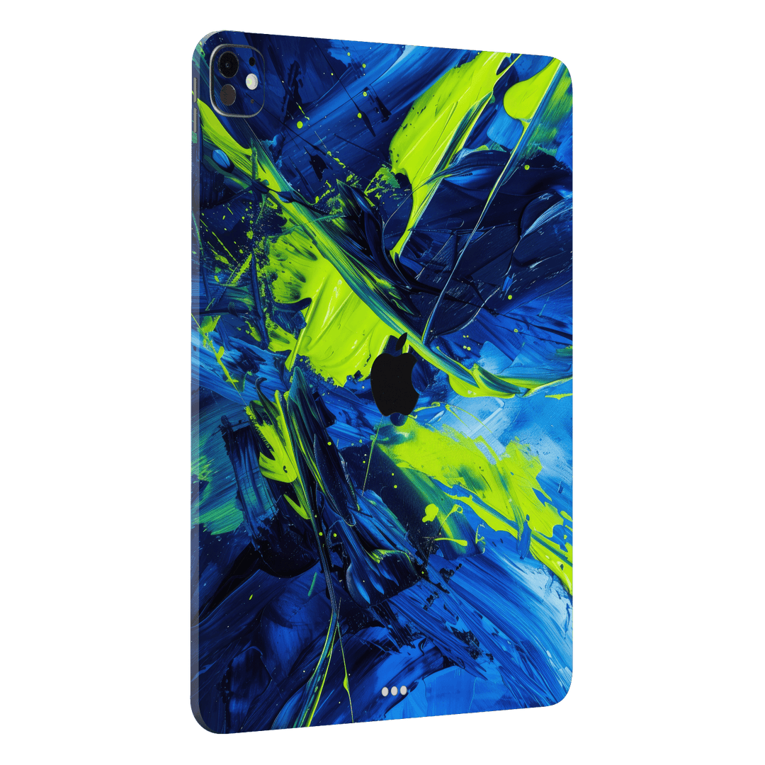 iPad PRO 13" (M4) Print Printed Custom SIGNATURE Glowquatic Neon Yellow Green Blue Skin Wrap Sticker Decal Cover Protector by QSKINZ | qskinnz.com
