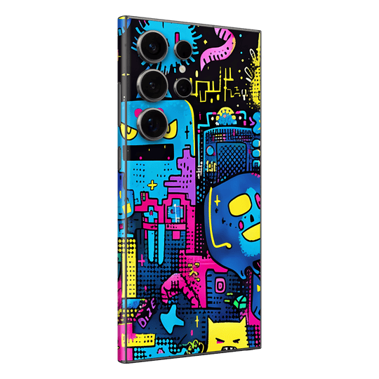 Samsung Galaxy S24 ULTRA Print Printed Custom SIGNATURE Arcade Rave Gaming Gamer Pixel Skin Wrap Sticker Decal Cover Protector by QSKINZ | qskinnz.com