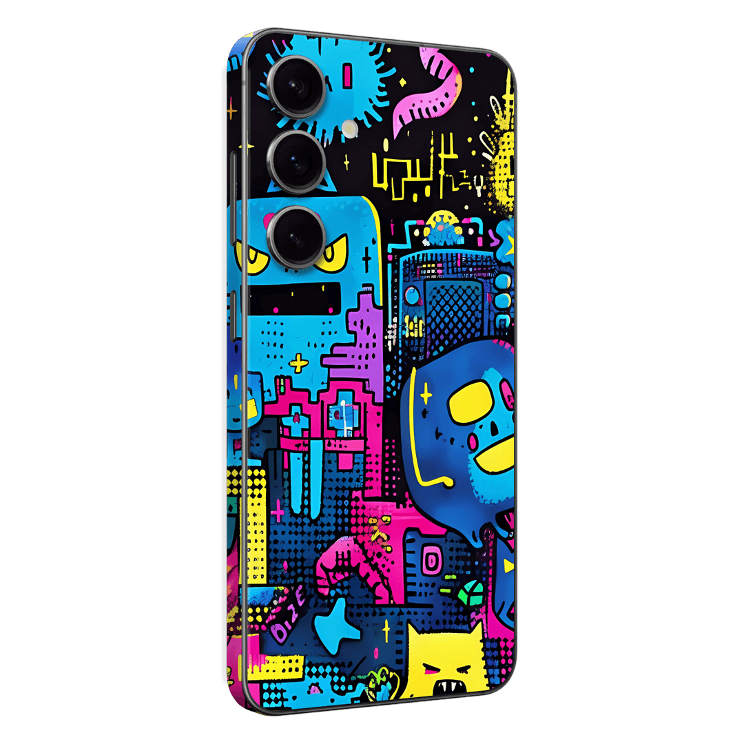Samsung Galaxy S24 Print Printed Custom SIGNATURE Arcade Rave Gaming Gamer Pixel Skin Wrap Sticker Decal Cover Protector by QSKINZ | qskinnz.com