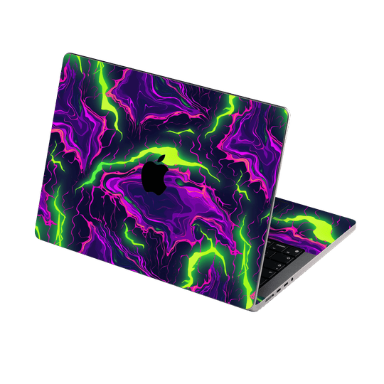 MacBook Pro 16” (2021/2023) Print Printed Custom SIGNATURE Twisterra Twist Neon Purple Yellow Green Anime Skin Wrap Sticker Decal Cover Protector by QSKINZ | qskinnz.com