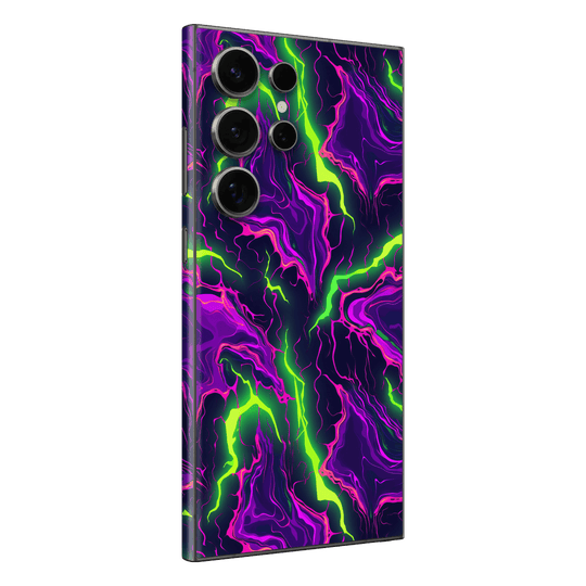 Samsung Galaxy S24 ULTRA Print Printed Custom SIGNATURE Twisterra Twist Neon Purple Yellow Green Anime Skin Wrap Sticker Decal Cover Protector by QSKINZ | qskinnz.com