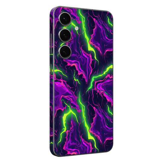 Samsung Galaxy S24 Print Printed Custom SIGNATURE Twisterra Twist Neon Purple Yellow Green Anime Skin Wrap Sticker Decal Cover Protector by QSKINZ | qskinnz.com