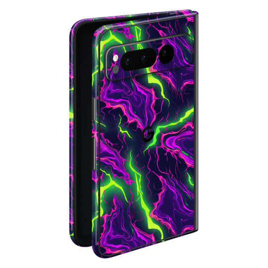 Pixel FOLD Print Printed Custom SIGNATURE Twisterra Twist Neon Purple Yellow Green Anime Skin Wrap Sticker Decal Cover Protector by QSKINZ | qskinnz.com