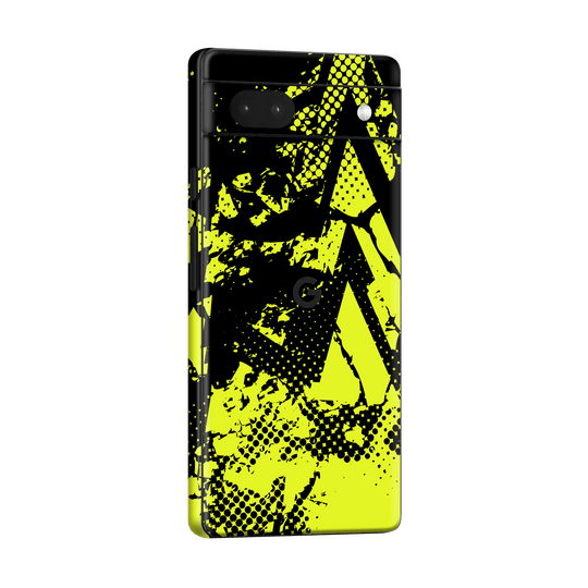 Pixel 6a Print Printed Custom SIGNATURE Grunge Yellow Green Trace Skin Wrap Sticker Decal Cover Protector by QSKINZ | qskinnz.com