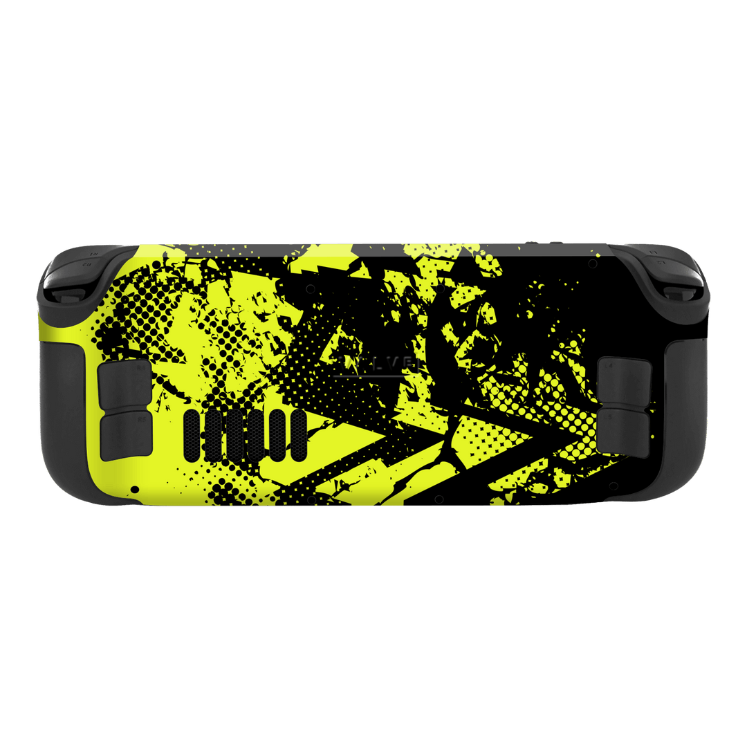 Steam Deck OLED Print Printed Custom SIGNATURE Grunge Yellow Green Trace Skin Wrap Sticker Decal Cover Protector by QSKINZ | qskinnz.com