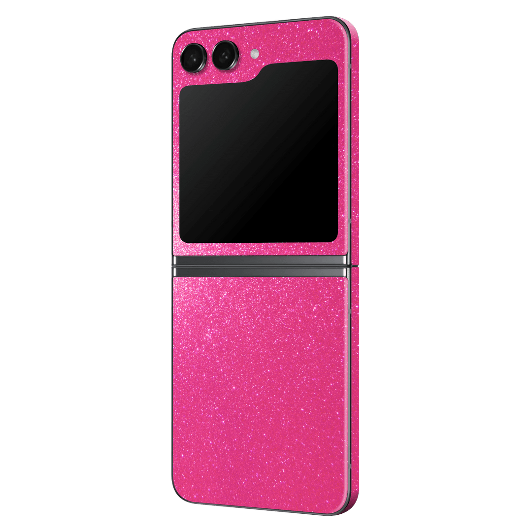 Samsung Galaxy Z Flip 5 (2023) Diamond Magenta Candy Shimmering Sparkling Glitter Skin Wrap Sticker Decal Cover Protector by EasySkinz | EasySkinz.com
