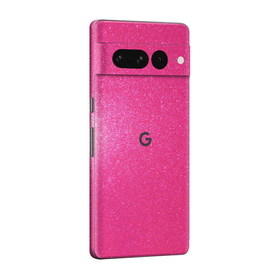 Google Pixel 7 PRO Diamond Magenta Candy Shimmering Sparkling Glitter Skin Wrap Sticker Decal Cover Protector by EasySkinz | EasySkinz.com