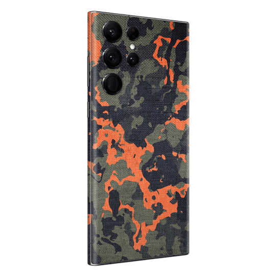 Samsung Galaxy S22 ULTRA Print Printed Custom Signature Green and Soft Orange Camo Skin Wrap Sticker Decal Cover Protector by EasySkinz | EasySkinz.com