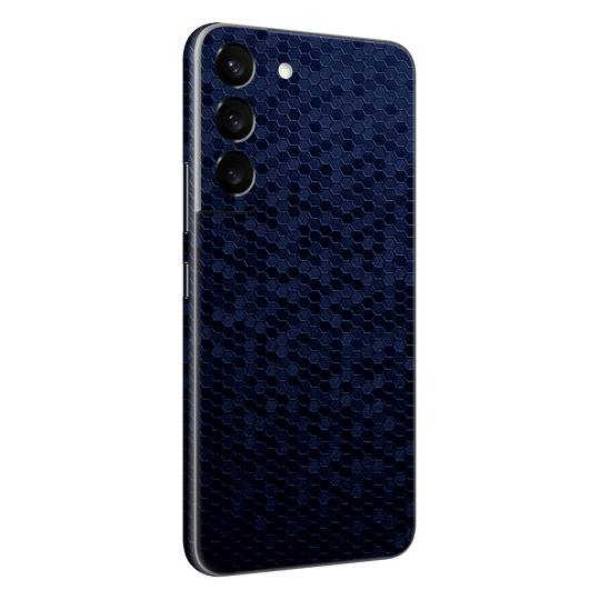 Samsung Galaxy S22+ PLUS Luxuria Navy Blue Honeycomb 3D Textured Skin Wrap Decal Cover Protector by EasySkinz | EasySkinz.com