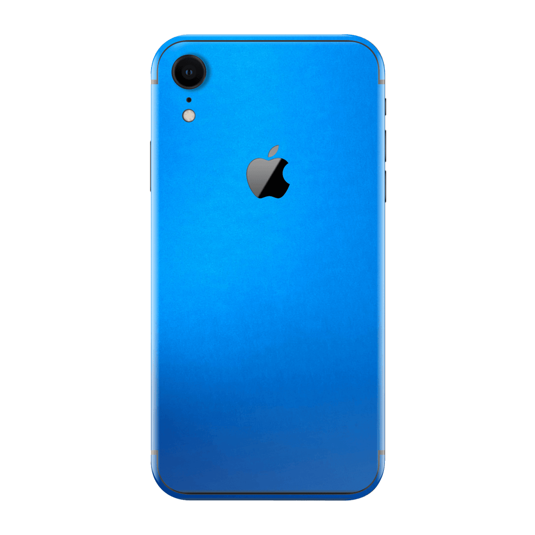 iPhone XR Satin Blue Metallic Matt Matte Skin Wrap Sticker Decal Cover Protector by EasySkinz | EasySkinz.com