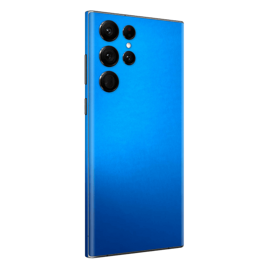 Samsung Galaxy S22 ULTRA Satin Blue Metallic Matt Matte Skin Wrap Sticker Decal Cover Protector by EasySkinz | EasySkinz.com