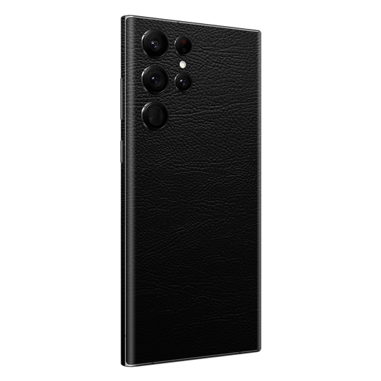 Samsung Galaxy S23 ULTRA Luxuria Riders Black Leather Jacket 3D Textured Skin Wrap Decal Cover Protector by EasySkinz | EasySkinz.com