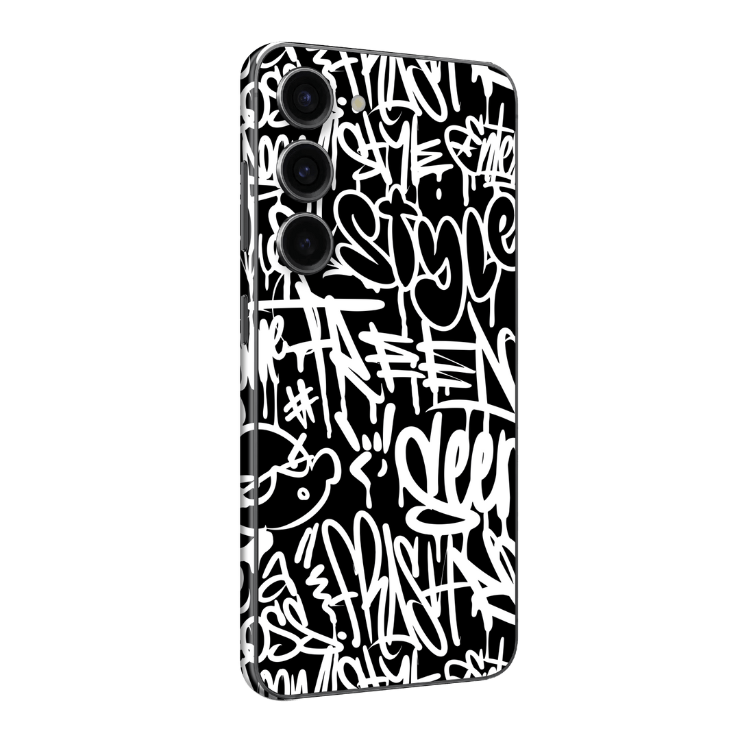 Samsung Galaxy S23 Print Printed Custom SIGNATURE Monochrome Black and WhiteGraffiti Skin Wrap Sticker Decal Cover Protector by EasySkinz | EasySkinz.com