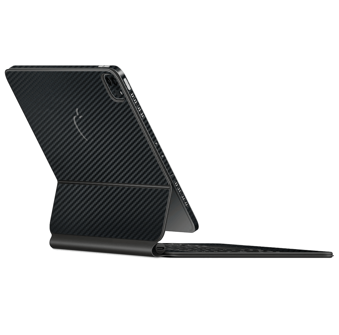 Apple Magic Keyboard for iPad Pro 12.9" (Gen 3-4) Black 3D Textured CARBON Fibre Fiber Skin Wrap Sticker Decal Cover Protector by EasySkinz
