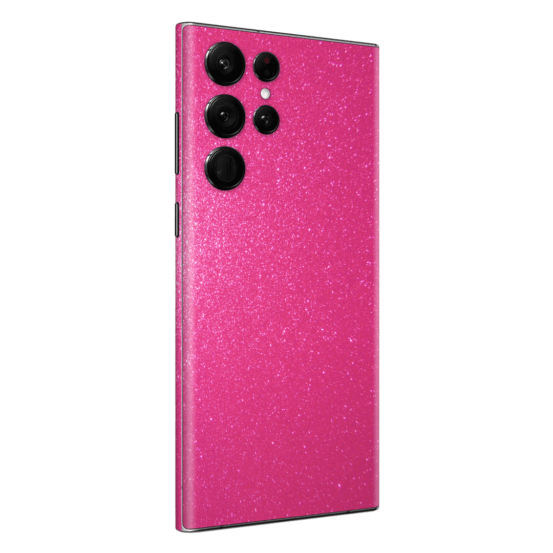Samsung Galaxy S22 ULTRA Diamond Candy Magenta Shimmering Sparkling Glitter Skin Wrap Sticker Decal Cover Protector by EasySkinz | EasySkinz.com