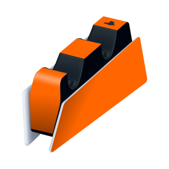 PS5 Playstation 5 DualSense Charging Station Skin - Gloss Glossy Orange Skin Wrap Decal Cover Protector by EasySkinz | EasySkinz.com